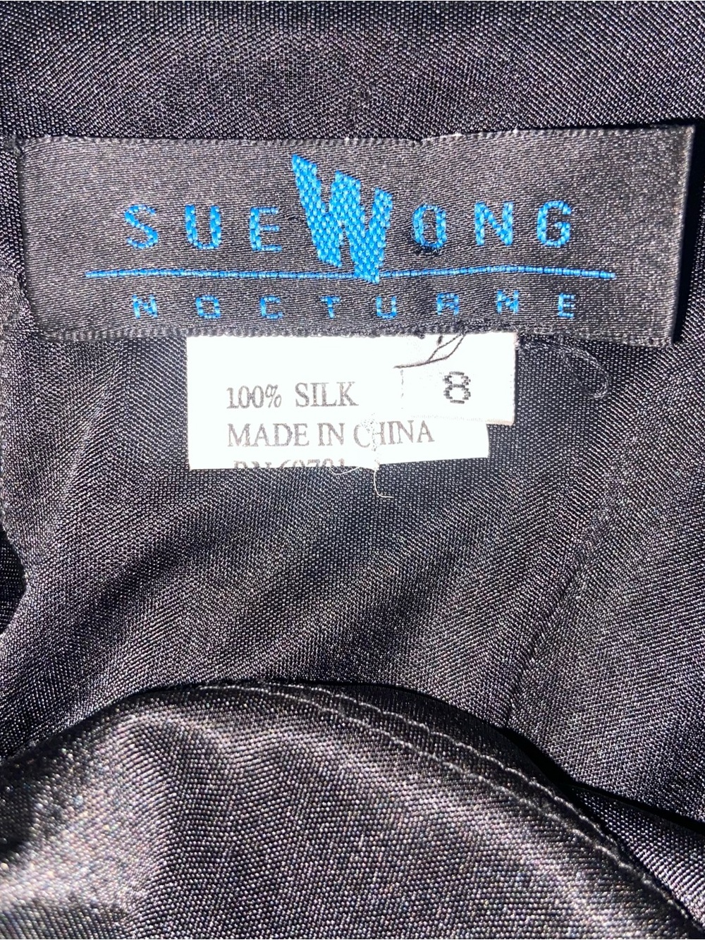 Sue Wong Nocturne Dress Sz 8 Silk Beaded Handkerchief Hem Whimsigoth Fairy Vtg - Picture 12 of 14